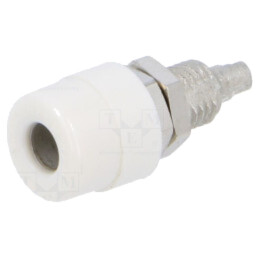 Conector: banană 4mm; soclu; 32A; 60VDC; albă; lipite,înşurubare