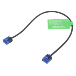 Patch cord; RJ45 mufă,din ambele părţi; U/UTP; 6a; litat; Cu; 0,3m