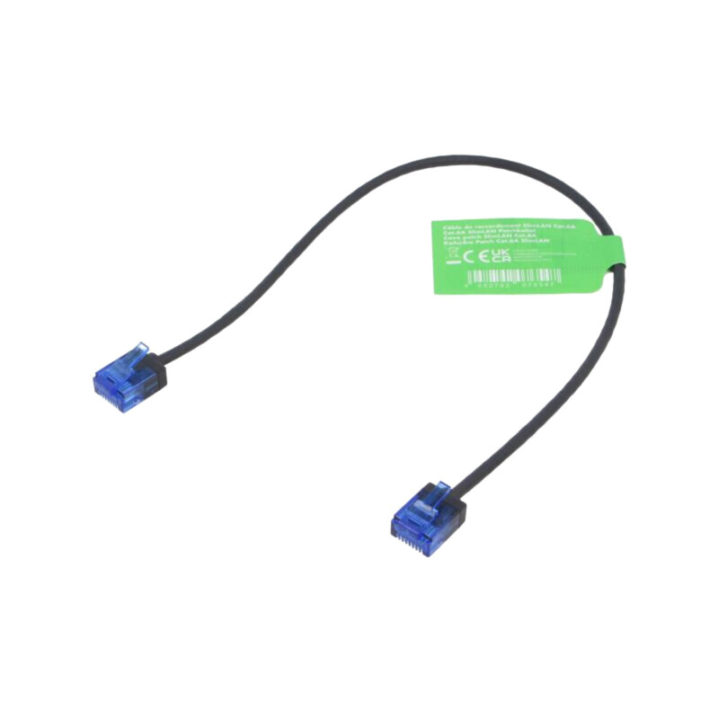 Patch cord; RJ45 mufă,din ambele părţi; U/UTP; 6a; litat; Cu; 0,3m Patch cord; RJ45 mufă,din ambele părţi; U/UTP; 6a; litat; Cu; 0,3m