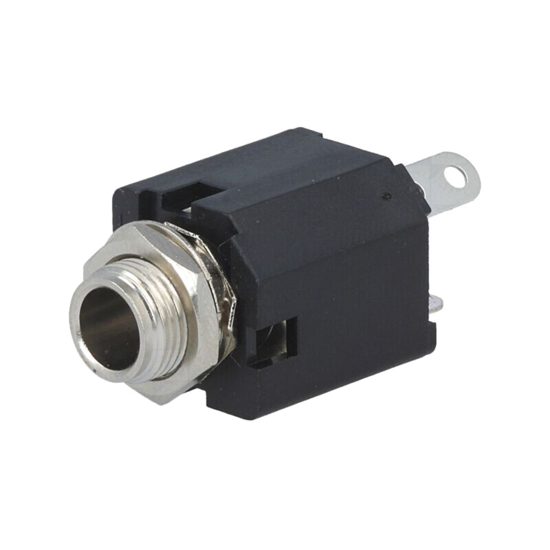 Conector: Jack 6,3mm; soclu; mamă; stereo; piste: 3; drept; lipire Conector: Jack 6,3mm; soclu; mamă; stereo; piste: 3; drept; lipire