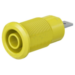 Conector: banană 4mm; soclu; 24A; 1kV; Orif: Ø12,2mm; galbenă