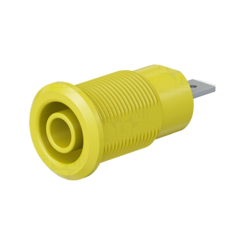 Conector: banană 4mm; soclu; 24A; 1kV; Orif: Ø12,2mm; galbenă