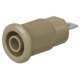 Conector: banană 4mm; soclu; 24A; 1kV; Orif: Ø12,2mm; maro; nichelat