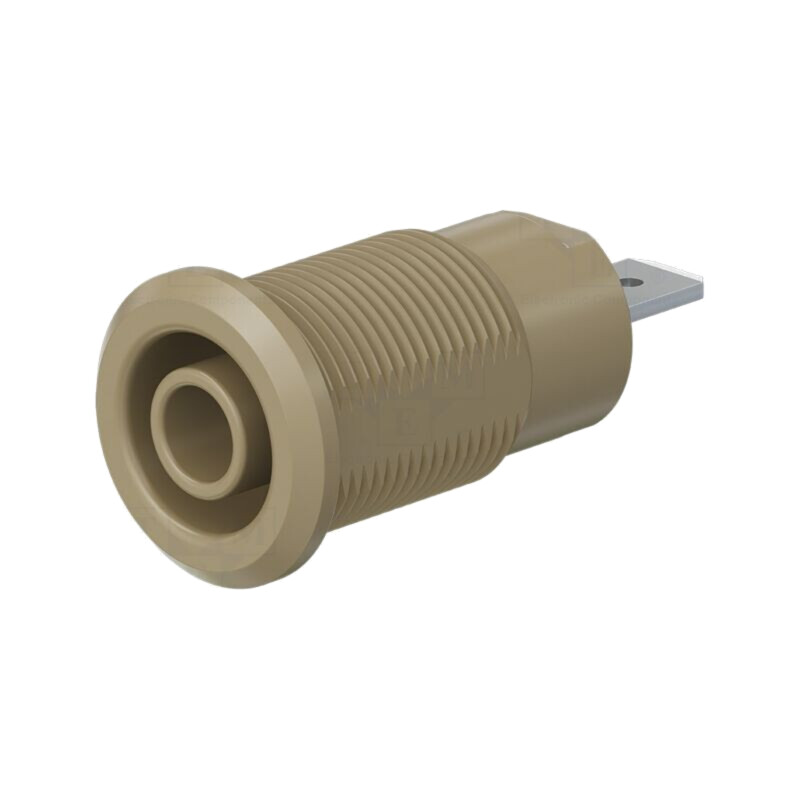 Conector: banană 4mm; soclu; 24A; 1kV; Orif: Ø12,2mm; maro; nichelat