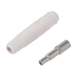 Conector: banană 4mm; soclu; 16A; 60VDC; albă; nichelat; 3mΩ; KUN 30