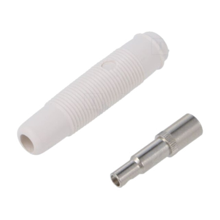 Conector: banană 4mm; soclu; 16A; 60VDC; albă; nichelat; 3mΩ; KUN 30