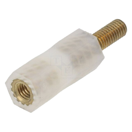 Bucşă izolantă; Filet int: M3; Lung: 15mm; UL94V-2; poliamidă