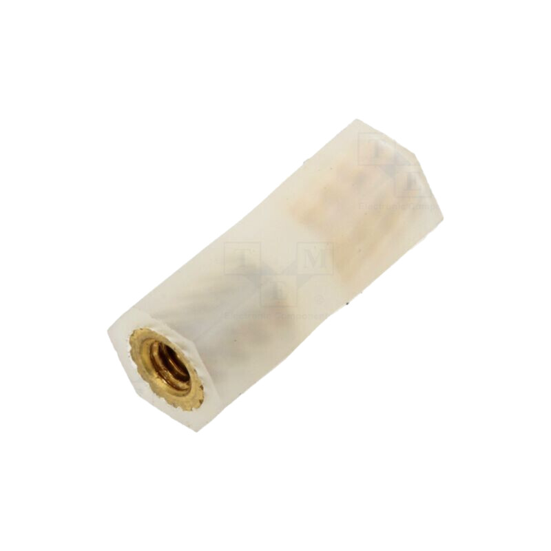 Bucşă izolantă; Filet int: M2,5; Lung: 15mm; UL94V-2; poliamidă Bucşă izolantă; Filet int: M2,5; Lung: 15mm; UL94V-2; poliamidă