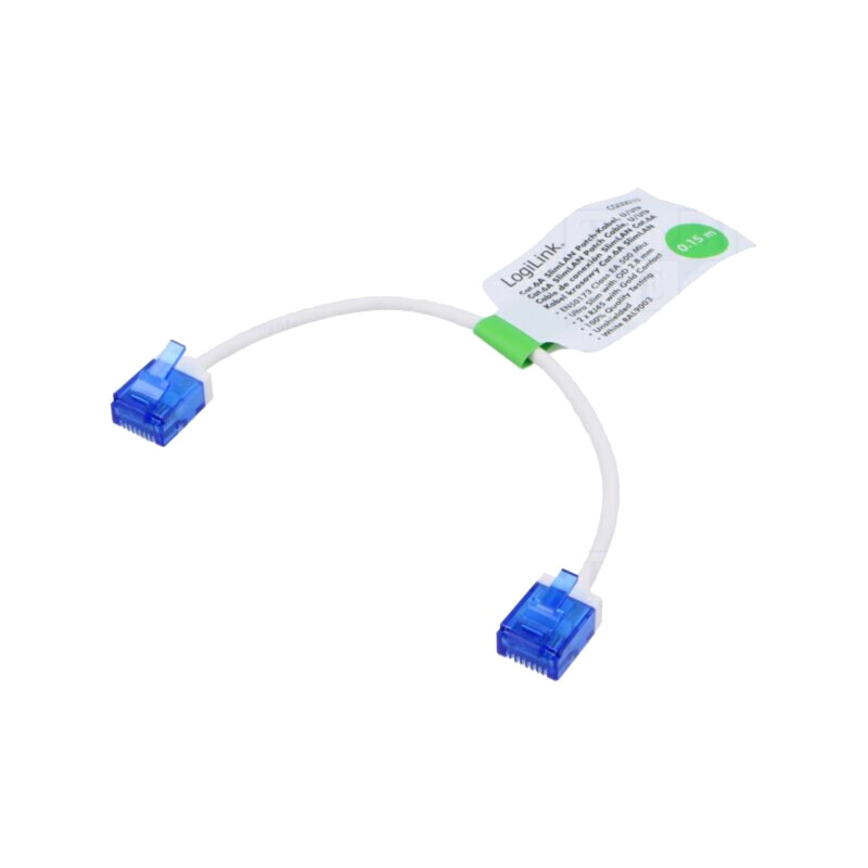 Patch cord; RJ45 mufă,din ambele părţi; U/UTP; 6a; litat; Cu; alb Patch cord; RJ45 mufă,din ambele părţi; U/UTP; 6a; litat; Cu; alb