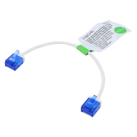 Patch cord; RJ45 mufă,din ambele părţi; U/UTP; 6a; litat; Cu; alb
