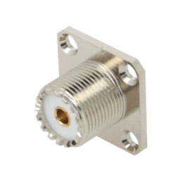 Conector: UHF (SO-239); soclu; mamă; drept; lipire; PS; 18x18mm
