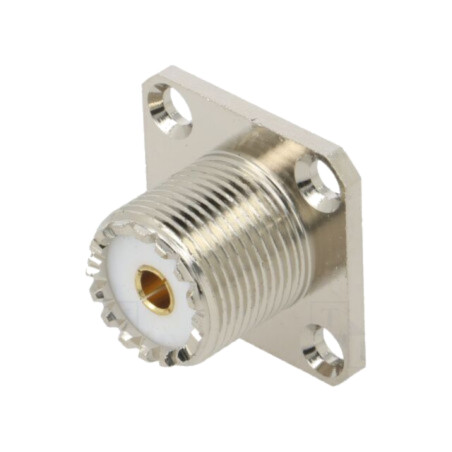 Conector: UHF (SO-239); soclu; mamă; drept; lipire; PS; 18x18mm