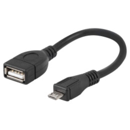 Cablu; OTG,USB 2.0; USB A soclu,USB B micro mufă; nichelat; PVC