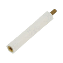 Bucşă izolantă; Filet int: M2,5; Lung: 35mm; UL94V-2; poliamidă
