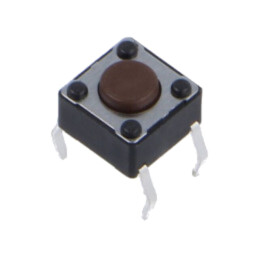 Microîntrerupător TACT; SPST-NO; Poz: 2; 0,05A/12VDC; PCB,THT
