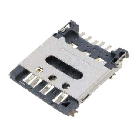Conector: pentru carduri; Nano SIM; cu mâner articulat; SMT; rolă