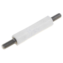 Bucşă izolantă; Lung: 40mm; UL94V-2; poliamidă; Corp: albă