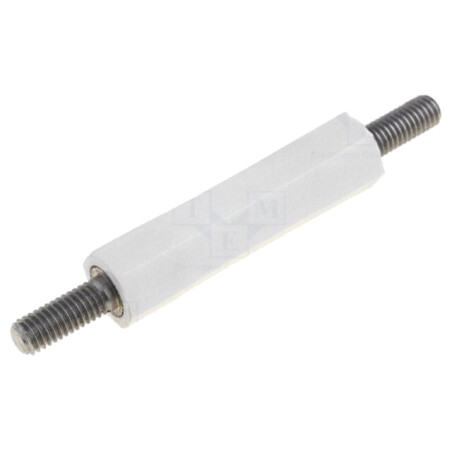 Bucşă izolantă; Lung: 40mm; UL94V-2; poliamidă; Corp: albă