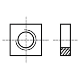 Piuliţă; pătrată; M20; 2,5; oţel; Acoperire: zinc; H: 16mm; 30mm
