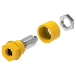 Conector: banană 4mm; soclu; 36A; 30VAC; 60VDC; Orif: Ø6mm; galbenă