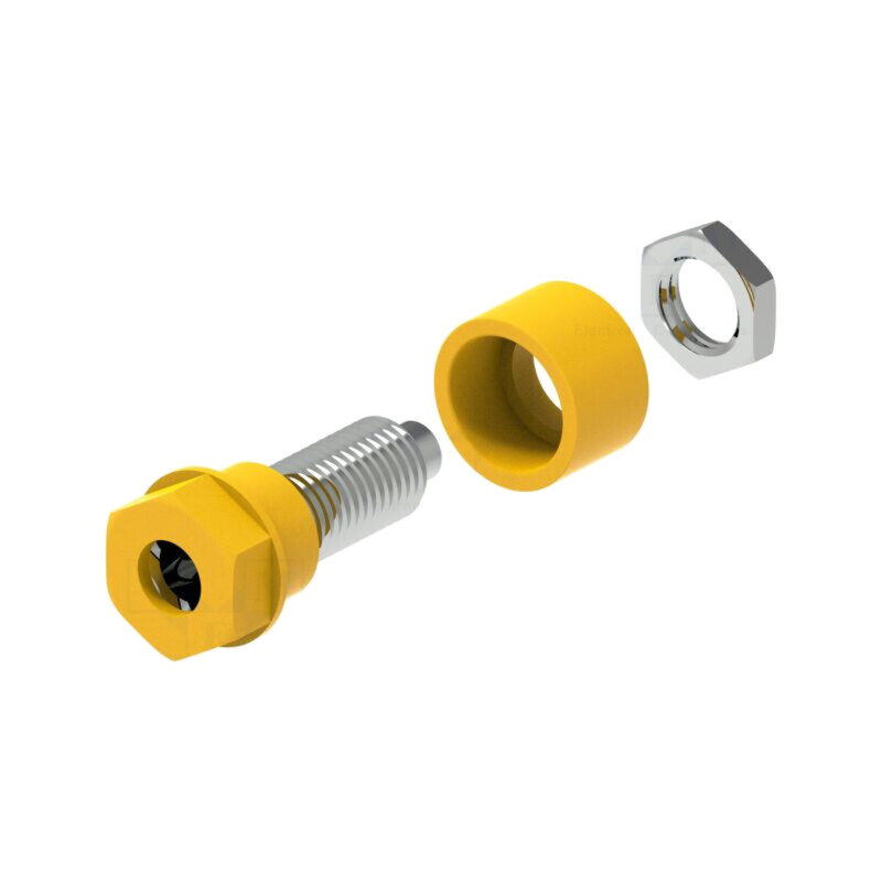 Conector: banană 4mm; soclu; 36A; 30VAC; 60VDC; Orif: Ø6mm; galbenă Conector: banană 4mm; soclu; 36A; 30VAC; 60VDC; Orif: Ø6mm; galbenă