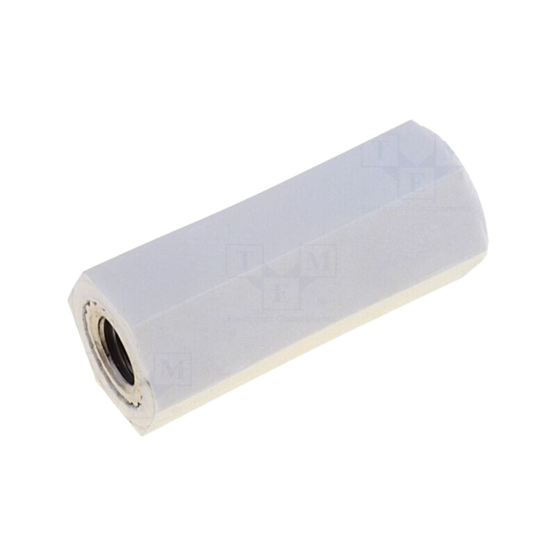 Bucşă izolantă; Filet int: M2,5; Lung: 20mm; UL94V-2; poliamidă Bucşă izolantă; Filet int: M2,5; Lung: 20mm; UL94V-2; poliamidă