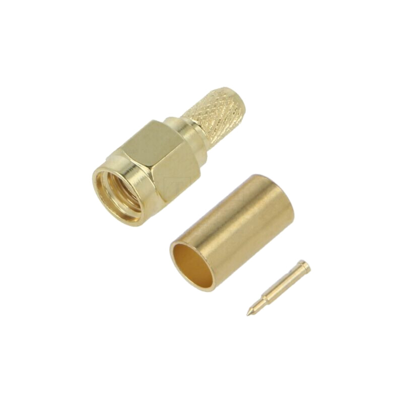 Conector: SMA; mufă; tată; drept; 50Ω; lipire,crimpat; PTFE; aurit Conector: SMA; mufă; tată; drept; 50Ω; lipire,crimpat; PTFE; aurit