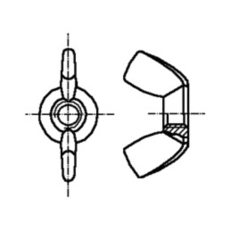 Piuliţă; fluture; M10; 1,5; oțel inoxidabil A2; BN 644