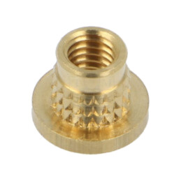 Adaos filetat; alamă; M6; BN 37898; Lung: 7,7mm; pt.plastic