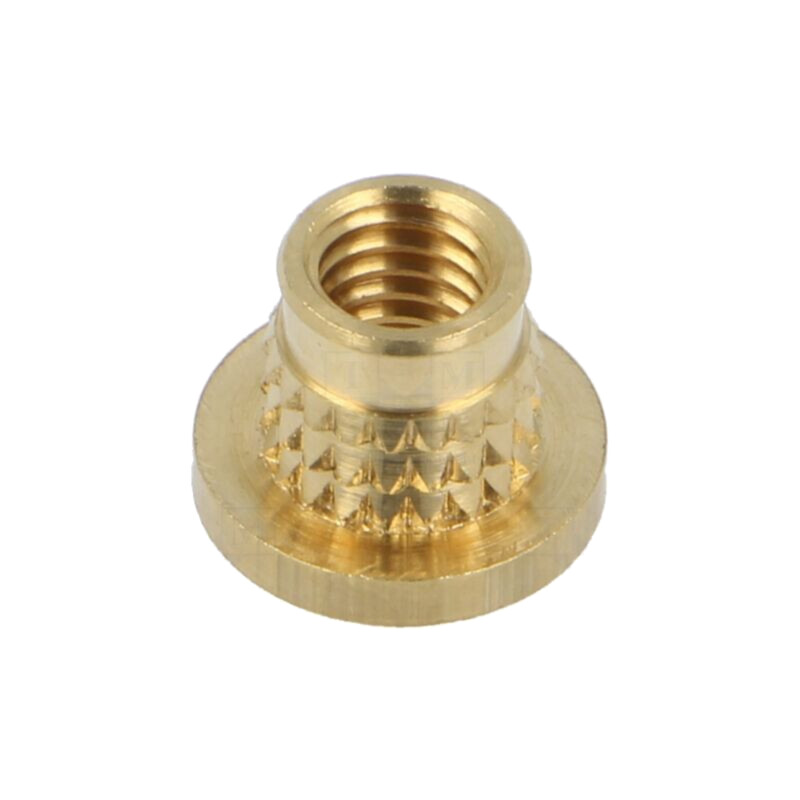 Adaos filetat; alamă; M6; BN 37898; Lung: 7,7mm; pt.plastic Adaos filetat; alamă; M6; BN 37898; Lung: 7,7mm; pt.plastic