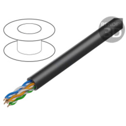 Cablu; U/UTP; 4x2x23AWG; 6; pentru montare în pământ,la exterior