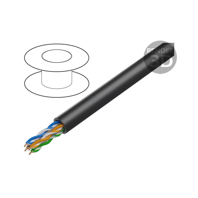 Cablu; U/UTP; 4x2x23AWG; 6; pentru montare în pământ,la exterior Cablu; U/UTP; 4x2x23AWG; 6; pentru montare în pământ,la exterior