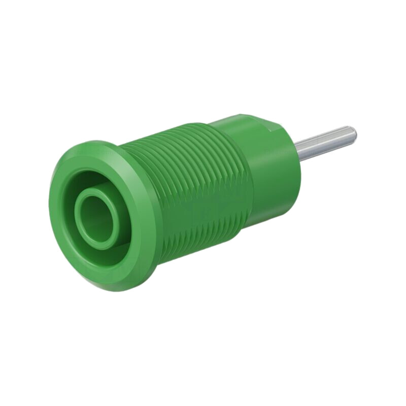 Conector: banană 4mm; soclu; 24A; 1kV; verde; nichelat Conector: banană 4mm; soclu; 24A; 1kV; verde; nichelat