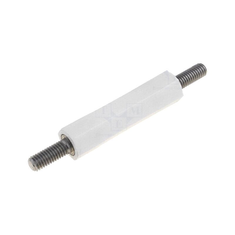 Bucşă izolantă; Lung: 15mm; UL94V-2; poliamidă; Corp: albă Bucşă izolantă; Lung: 15mm; UL94V-2; poliamidă; Corp: albă