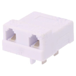 Adaptor; RJ11 soclu x2,WT4 mufă; în unghi 90°