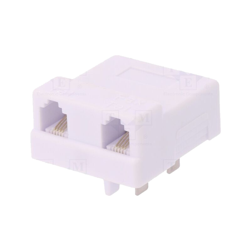 Adaptor; RJ11 soclu x2,WT4 mufă; în unghi 90°