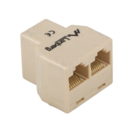 Splitter; maro; RJ45 soclu x2,RJ45 mufă x1; Ecranare: ecranat