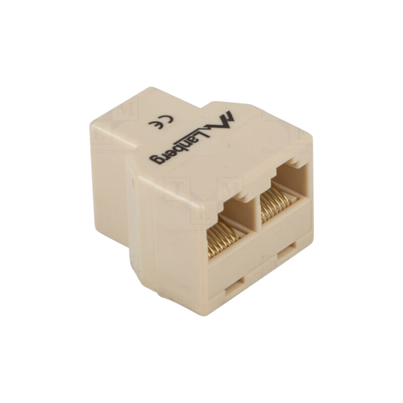 Splitter; maro; RJ45 soclu x2,RJ45 mufă x1; Ecranare: ecranat Splitter; maro; RJ45 soclu x2,RJ45 mufă x1; Ecranare: ecranat