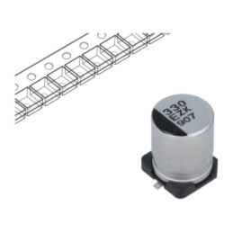 Condensator: hibrid; 330uF; 25VDC; SMD; ESR: 27mΩ; ZKU; ±20%; 4000h