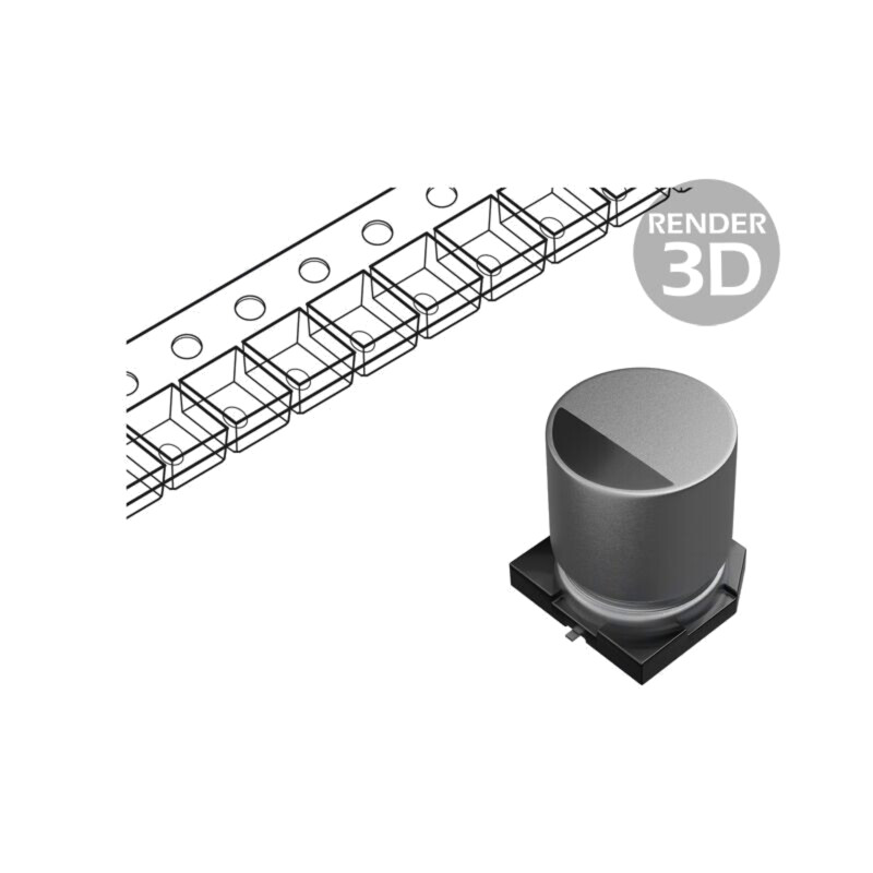 Condensator: hibrid; 68uF; 25VDC; SMD; ESR: 50mΩ; ZK; ±20%; 4000h Condensator: hibrid; 68uF; 25VDC; SMD; ESR: 50mΩ; ZK; ±20%; 4000h