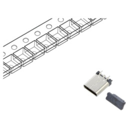 Conector: USB C; soclu; SMT; PIN: 24; verticală; top board mount