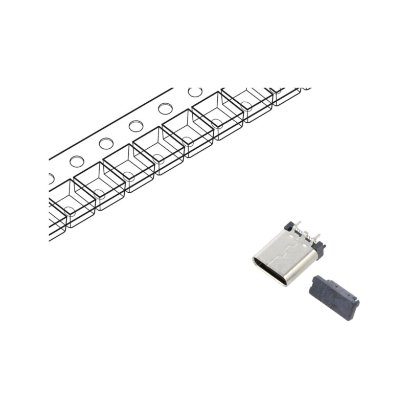Conector: USB C; soclu; SMT; PIN: 24; verticală; top board mount