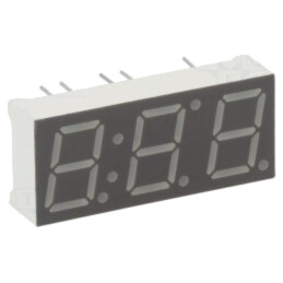 Afişaj: LED; cu 7 segmente; 10mm; 0,39"; Nr.car: 3; roşie; 35÷70mcd