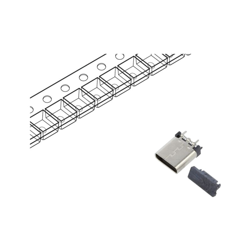 Conector: USB C; soclu; SMT; PIN: 24; verticală; top board mount