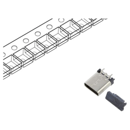 Conector: USB C; soclu; SMT; PIN: 24; verticală; top board mount