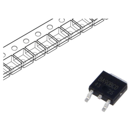 IC: stabilizator de tensiune; LDO,liniar,nereglabil; 9V; 1A; SMD
