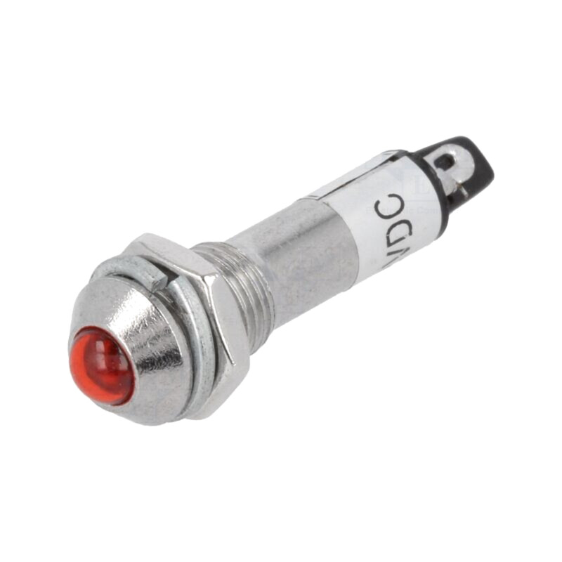 Lampă de control: LED; convex; roşie; 12VDC; Ø8,2mm; IP40; pt.lipit Lampă de control: LED; convex; roşie; 12VDC; Ø8,2mm; IP40; pt.lipit