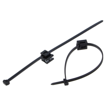 Colier de strângere; L: 200mm; W: 4,6mm; neagră; poliamidă; 225N