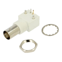 Conector: BNC; soclu; mamă; în unghi; 50Ω; THT; PS; nichelat