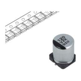 Condensator: hibrid; 120uF; 35VDC; SMD; ESR: 35mΩ; ZKU; ±20%; 4000h